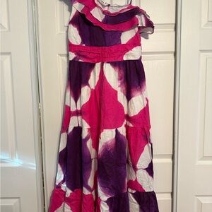 Vibrant Pink and Purple Maxi Dress